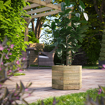 Powersheds Pressure Treated Hexagonal Planter
