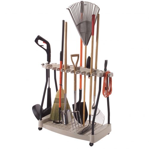 Garden Tool Rack with Wheels